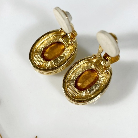 Givenchy Couture Crystal Clip-On Logo Earrings - Picture 8 of 12